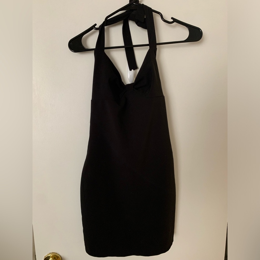 ZARA - Mini Black Halter Bodycon Dress